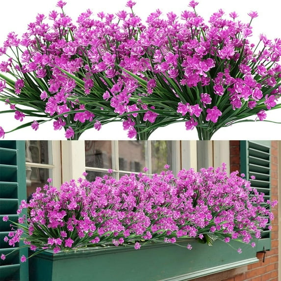 Morttic 6 Bundles Artificial Camellia Flowers No Fade Faux Autumn Plants, Fake Indoor Outdoor Greenery for Thanksgiving Christmas Wedding Party Home Garden Fireplace Decor (Fuchsia)