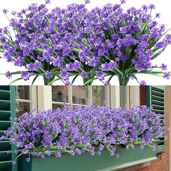 Morttic 6 Bundles Artificial Camellia Flowers No Fade Faux Autumn Plants, Fake Indoor Outdoor Greenery for Thanksgiving Christmas Wedding Party Home Garden Fireplace Decor (Purple)