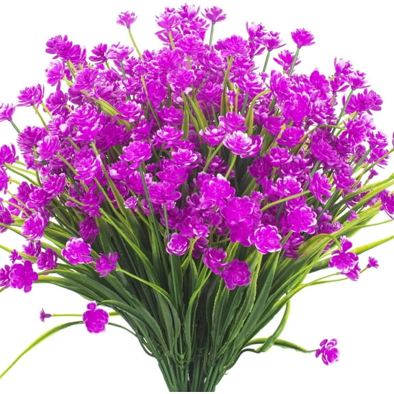 Morttic 6 Bundles Artificial Daffodil Outdoors Flowers (Fuchsia)