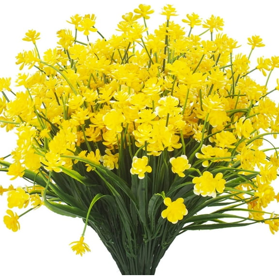 Morttic 6 Bundles Artificial Daffodil Outdoors Flowers (Yellow)