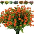 thumbnail image 1 of Morttic 6 Bundles Artificial Fall Flowers, Outdoor UV Resistant Fake Flowers Plastic Greenery Shrubs Plants for Autumn Floral Arrangement, Hanging Baskets, Home Garden Decor (Orange red), 1 of 8