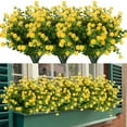 thumbnail image 1 of Morttic 6 Bundles Artificial Flowers, Fake Artificial Greenery UV Resistant No Fade Faux Plastic Plants for Wedding Bridle Bouquet Indoor Outdoor Home Garden Kitchen Office Table Vase(Yellow), 1 of 8