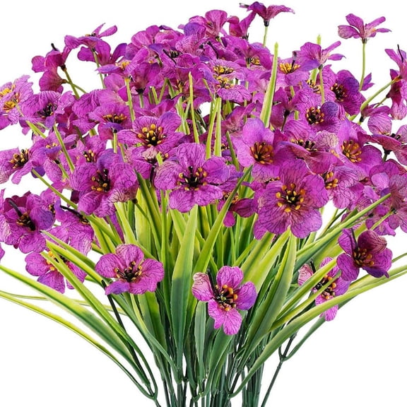 Morttic 6 Bundles Artificial Flowers Outdoor UV Resistant Fake Flowers No Fade Faux Plastic Plants Garden Home Wedding Farmhouse Decor(Fuchsia)