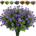thumbnail image 1 of Morttic 6 Bundles Artificial Flowers, Outdoor UV Resistant Flowers Greenery Shrubs for Floral Arrangement, Hanging Baskets, Home Garden Decor (Purple), 1 of 8
