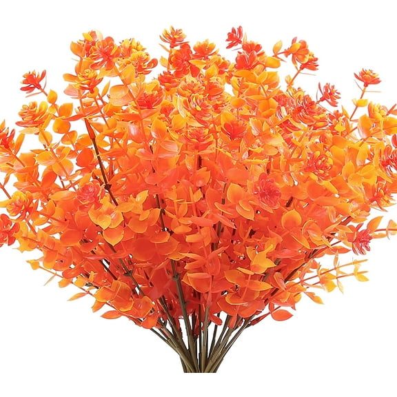 Morttic 6 Bundles Artificial Flowers Outdoor UV Resistant Plants, Artificial Fall Flowers Autumn Plants for Thanksgiving Christmas Harvest Festival Garden Party Home Fireplace Decor