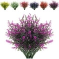 thumbnail image 1 of Morttic 6 Bundles Artificial Lavender Outdoor Plants UV Resistant Fake Flowers No Fade Plastic Greenery Plants Decor for Front Porch Planters Decoration (Purple), 1 of 11