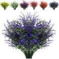 thumbnail image 1 of Morttic 6 Bundles Artificial Lavender Outdoor Plants UV Resistant Fake Flowers No Fade Plastic Greenery Plants Decor for Front Porch Planters Decoration (Violet), 1 of 10