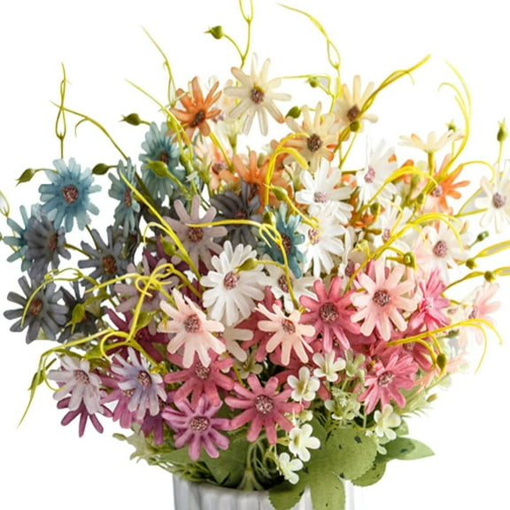 Morttic 6 Bundles Daisy Flowers Artificial Faux Wildflowers Fake Wild Flowers Summer Silk Flowers Artificial for Decoration Home Indoor Outdoor Decor