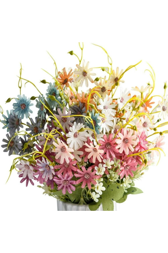 6 Bundles Daisy Flowers Artificial Faux Wildflowers Fake Wild Flowers Summer Silk Flowers Artificial for Decoration Home Indoor Outdoor Decor