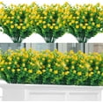 thumbnail image 1 of Morttic 6 Bundles Outdoor Artificial Flowers UV Resistant Fake Boxwood Greenery Shrubs Faux Plastic Plants Decor for Indoor Outside Hanging Planter Yard Farmhouse Home Garden Wedding (Yellow), 1 of 10