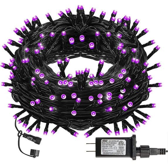 Morttic 66FT 200 LED Christmas Lights, Christmas String Lights Plug in with 8 Modes, Waterproof Christmas Decorations for Xmas Indoor Outdoor Party Home Tree Decor, Purple