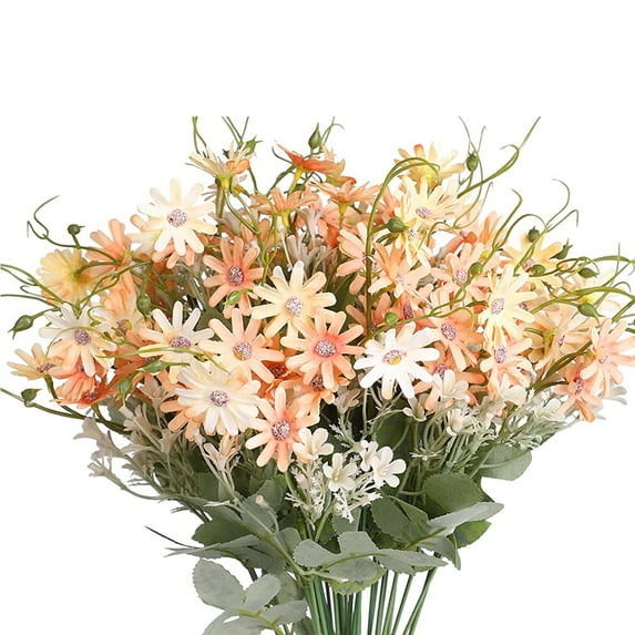 Morttic 6PCS Artificial Wildflowers Spring Flowers Outdoor Fake Daisy Bouquets Bundle UV Resistant Floral Decor Silk Colorful Wild Flower Faux Plants Bulk for Decoration Home Decor