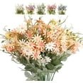thumbnail image 1 of Morttic 6Pcs Artificial Daisy Silk Flower Outdoor UV Resistant Fake Wildflowers Faux Greenery Shrubs Plastic Plants Arrangements for Home Indoor Outside Garden Vase Decor(Champagne), 1 of 7