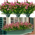 thumbnail image 1 of Morttic 8 Bundles Artificial Flowers, Fake Artificial Greenery UV Resistant No Fade Faux Plastic Plants for Wedding Bridle Bouquet Indoor Outdoor Home Garden Kitchen Office Table Vase(Pink), 1 of 6