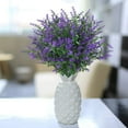 thumbnail image 1 of Morttic 8 Bundles Artificial Flowers Fake Outdoor Plants Faux UV Resistant Lavender Flower Plastic Shrubs Indoor Outside Hanging Decorations (Purple), 1 of 8