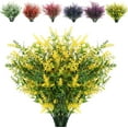 thumbnail image 1 of Morttic 8 Bundles Artificial Lavender Outdoor Plants UV Resistant Fake Flowers No Fade Plastic Greenery Plants Decor for Front Porch Planters Decoration（Yellow）, 1 of 8
