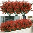 thumbnail image 1 of Morttic 8 Bundles Outdoor Artificial Flowers Vine Plants, Faux Greenery for Indoor Outside Hanging Plants Garden Porch Window Box Home Wedding Farmhouse Decor (Orange Red), 1 of 7