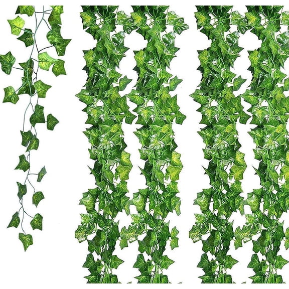 Morttic 84 feet 12 Pack Fake Vines Artificial Ivy Leaves Plants Hanging Greenery Plant Garland for Bedroom Office Wall Decor Indoor Outdoors (84Ft Ivy Leaves)