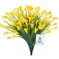 thumbnail image 1 of Morttic 8Pcs Artificial Calla Lily Fake Flowers Faux Blossom for Outside Indoor Outdoor Home Decor Yellow, 1 of 6
