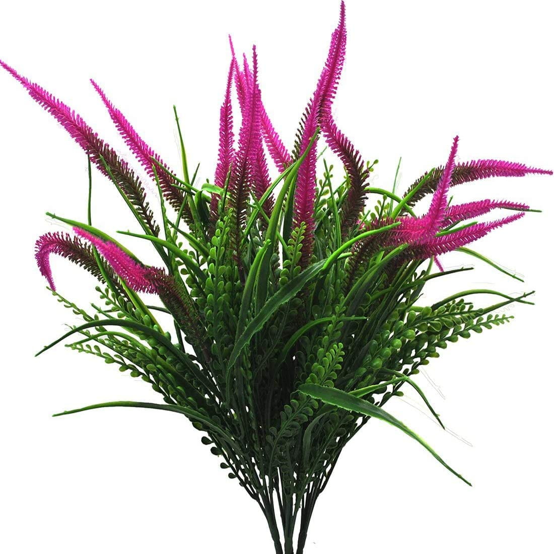 Morttic 8Pcs Artificial Plants Flowers Outdoor UV Resistant Plants Fake Faux Plastic Greenery Shrubs Indoor Outside for Home Decor