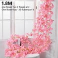 thumbnail image 1 of Morttic 8 Pcs Artificial Cherry Blossom Vine,1.8M Artificial Silk Flowers Cherry Blossom Hanging Vine Garland for Home Wedding Indoor Outdoor Garden Wall Decor Party Decoration (Deep Pink), 1 of 5
