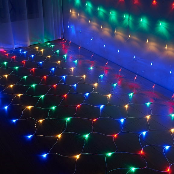 Morttic 9.84ft x 6.56ft 200LEDs Connectable Christmas Net Lights, 8 Modes Plug in Mesh String Lights for Christmas Trees Wedding Garden Decoration, Multicolor