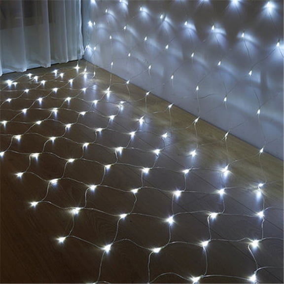 Morttic 9.84ft x 6.56ft 200LEDs Connectable Christmas Net Lights, 8 Modes Plug in Mesh String Lights for Christmas Trees Wedding Garden Decoration, Cool White