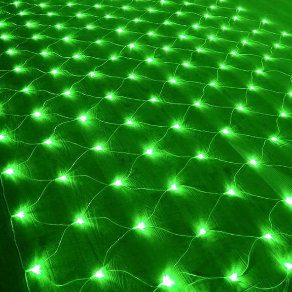 Morttic 96LED Halloween Green Net Lights, Outdoor Halloween Net String Lights Mesh Lights Garden Lights, 1.5ft x 1.5ft Fairy String Decorative Lights 8 Modes for Xmas Party Garden Decorations