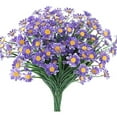 thumbnail image 1 of Morttic Artificial Daisy Flowers, 8PCS Fake Daisy Greenery Bush Faux Plastic Shrubs Garden Porch Window Home Kitchen Indoor Outdoor Spring Decorations, Purple, 1 of 7