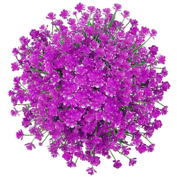 Morttic Artificial Fake Flower 6 Bundles Home Greenery Shrubs Party Bushes Plants Wedding Decor Indoor Outside UV Resistant Hanging Planter Home Garden Decor (Orchid)