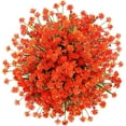 thumbnail image 1 of Morttic Artificial Fake Flower 6 Bundles Home Greenery Shrubs Party Bushes Plants Wedding Decor Indoor Outside UV Resistant Hanging Planter Home Garden Decor (Orange Red), 1 of 14