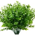 thumbnail image 1 of Morttic Artificial Flowers Fake Outdoor UV Resistant Boxwood Plants Shrubs 24 Pack, Faux Plastic Greenery for Indoor Outside Hanging Planter Home Office Wedding Farmhouse Decor (Green), 1 of 15