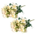 thumbnail image 1 of Morttic 2 pcs Artificial Flowers Stem Succulents Plant Wedding Home Office Bouquet Décor 5 Forks Fake Cherry Blossoms（Rose Pink）, 1 of 7