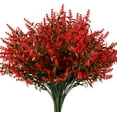 thumbnail image 1 of Morttic Artificial Lavender Flowers,Fake Greenery Faux Plastic Artificial Flowers UV Resistant Lavender Bouquets for Wedding Hanging Bouquet Indoor Outdoor Home Garden Table Vase 6PCS (Orange Red), 1 of 7
