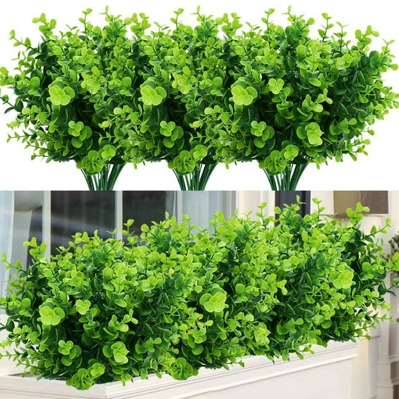 Morttic Artificial Plants Flowers Faux Boxwood Shrubs 24 Pack, Lifelike Fake Greenery Foliage for Garden, Patio Yard, Wedding, Office and Farmhouse Indoor Outdoor Decor