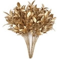 thumbnail image 1 of Morttic Artificial Plants Golden Leaf, for Christmas Plastic Fake Plant Leaves Bush Grass Decoration Fern Bushes Faux Shrubs Greenery Indoor Outside Planter Filler Festival Home Garden Decor, 4 Pack, 1 of 9