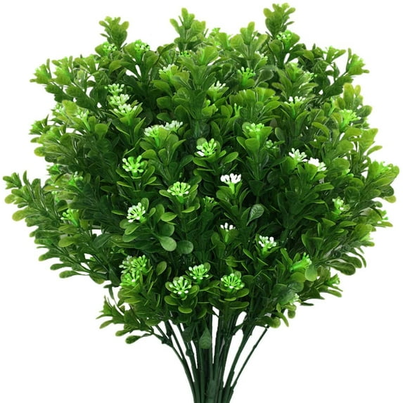 Morttic Artificial Shrubs Bulk, Plastic Plants Aquatic Grass Fake Green Bushes Greenery Leaves Wedding Indoor Outdoor Home Garden Office Table Centerpieces Arrangements Decoration