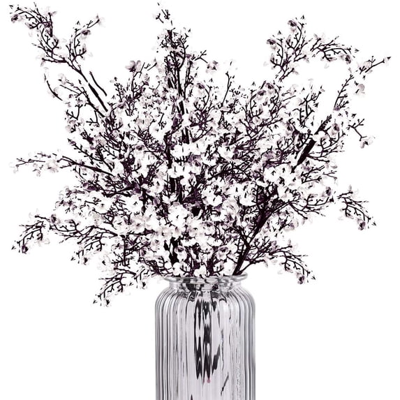 Morttic Baby Breath Gypsophila Artificial Flowers 4Pcs Fake Gypsophila Bouquets Artificial Gypsophila Flowers Real Touch Fake Baby Breath Bouquet for Wedding Home Office Party Garden Decor, White