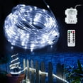 thumbnail image 1 of Morttic Battery Operated Rope Lights Outdoor , 72 ft 200 LED Rope Lights with Remote Control, 8 Modes Waterproof String Lights for Christmas ,Party Garden Patio Decor,Cool White, 1 of 16