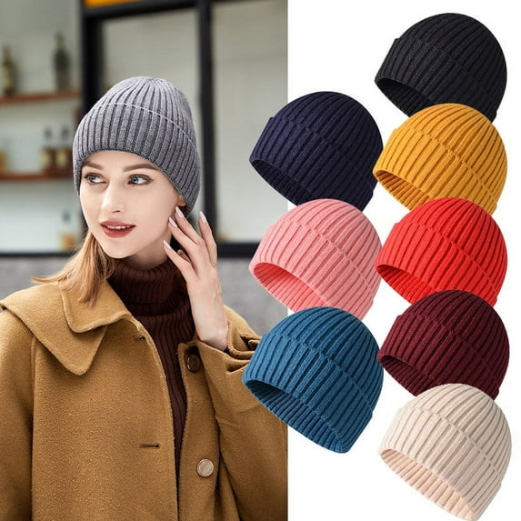 Morttic Beanie Hats for Men & Women Unisex Slouchy Beanie Soft Warm Cuffed Winter Knit Skull Cap Fisherman Beanie (Pink)