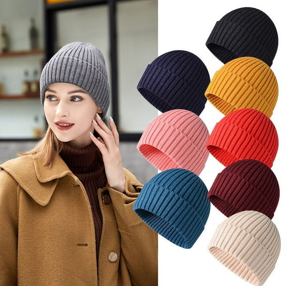 Morttic Beanie Hats for Men & Women Unisex Slouchy Beanie Soft Warm Cuffed Winter Knit Skull Cap Fisherman Beanie (Pink)