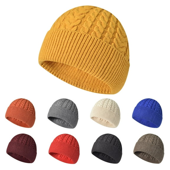 Morttic Beanie Hats for Men & Women Unisex Thick Cable Beanie Soft Warm Cuffed Winter Knit Wool Skull Cap (Army Green)