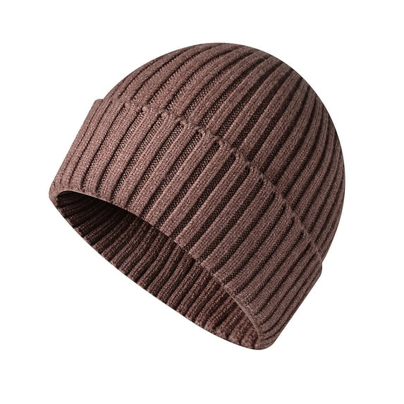 Morttic Beanie Men Women - Unisex Winter Beanies Cuffed Knit Hat Plain Skull Cap (Coffee)