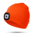 thumbnail image 1 of Morttic Children Headlight Cap 4 LED Night Lighting Beanie Hat with Light USB Rechargeable Hat High Brightness Ultra Soft Clothing (Orange), 1 of 8