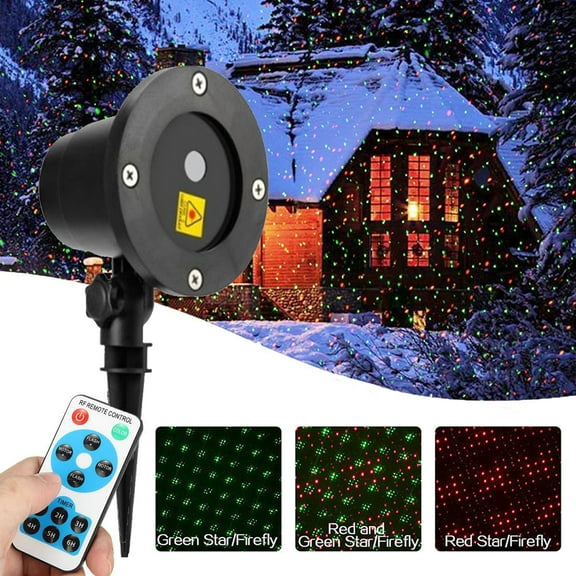 Morttic Christmas Laser Projector with Moving Red and Green Light, Outdoor Waterproof Landscape Spotlight for Xmas New Year Decor