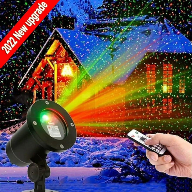 Christmas Projector Lights Outdoor, Party Laser Light Projection 8 Patterns  Waterproof with Timer Speed Flash Mode Setting Landscape Spotlight for