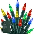 thumbnail image 1 of Morttic Christmas Lights, 1 Pack 50 LED 16FT Battery Operated String Lights with 8 Modes, Xmas Lights for Outdoor Indoor Wedding Party Home Decorations, Multi-Colored, 1 of 7