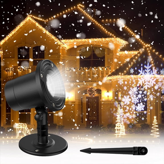Morttic Christmas Projector Lights Outdoor, Highlight Led Snowflake Lights Projector, Waterproof Landscape Christmas Decorations Lighting for Xmas Home Party Wedding Garden Patio