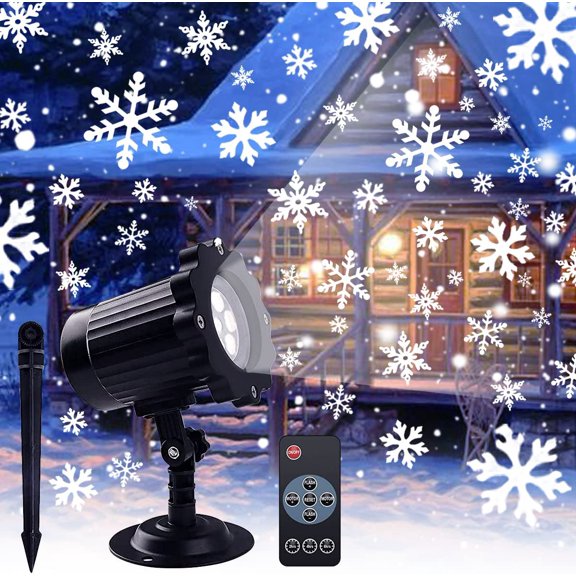 Morttic Christmas Snowflake Projector Lights, Snowfall LED Projector Lights Outdoor Waterproof Snowflake Projection Lights for Xmas Holiday Wedding Home Party Patio Garden Indoor Outdoor Decoration
