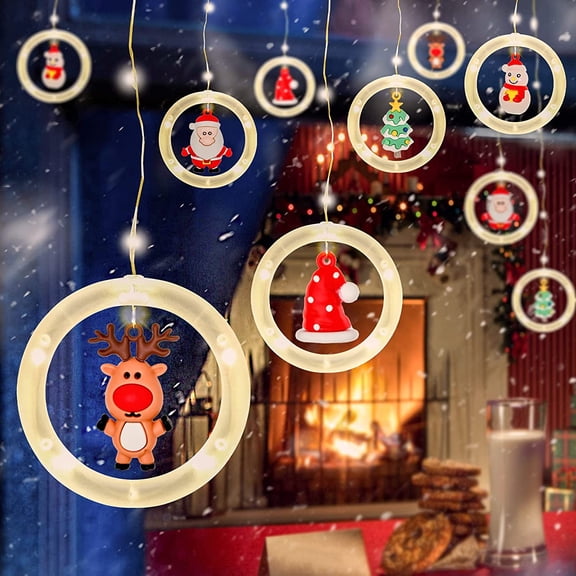 Morttic Christmas String Lights, LED Lights 9.8ft Santa Fairy Lights, Waterproof Copper Twinkle Light, USB Powered Christmas Hanging Ornaments for Xmas Tree Room Curtain Patio Decor (Warm White)